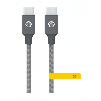 Shell CB-CC012 灰銀尼龍編織充電線 (USB C to USB C) (1米)